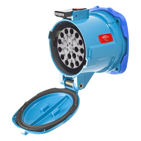 Meltric Pin & Sleeve Receptacle, 15 A, 480V AC/130V DC, 15 Pole, Screw Terminals Wire Connection Type Blue 17-64151-843